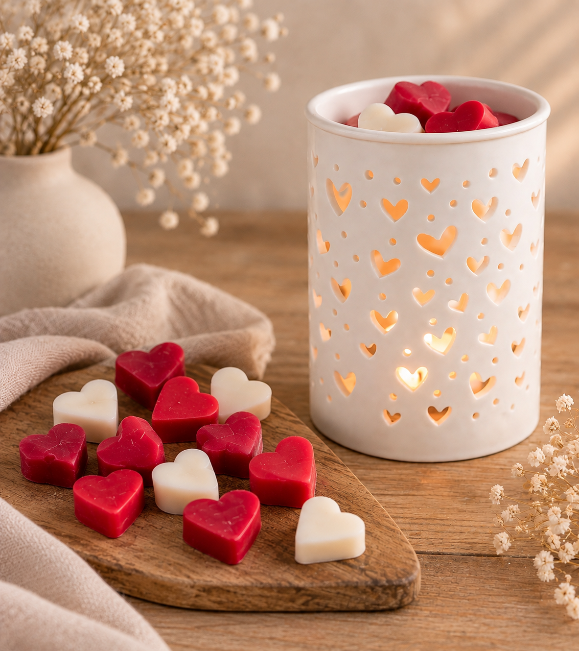 Waxbrander met hartjes waxmelts