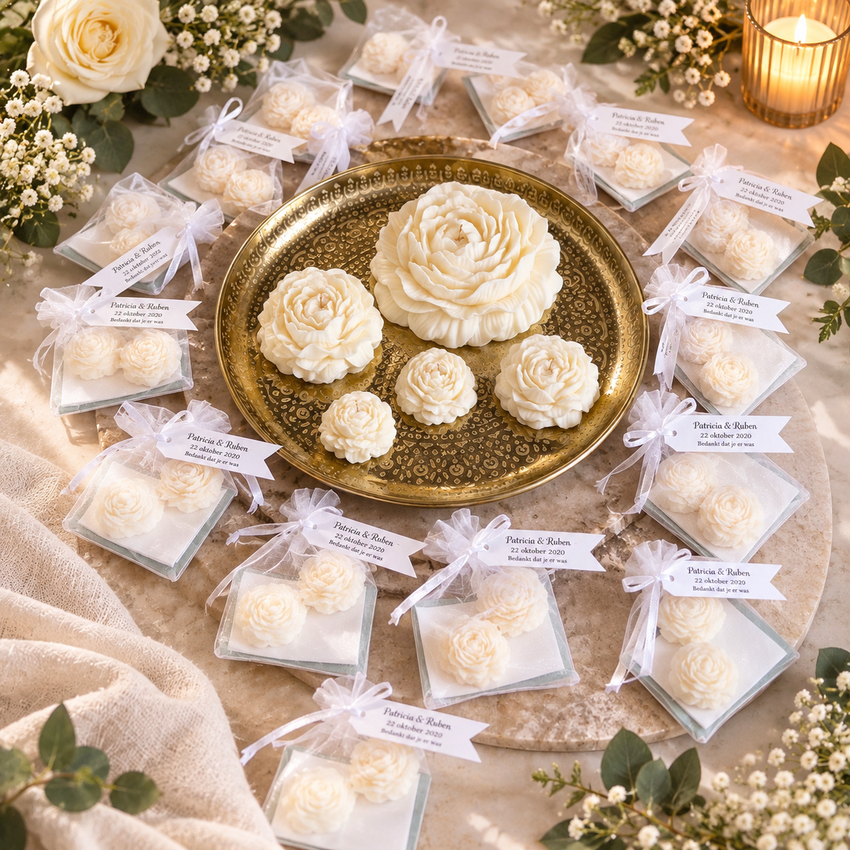 Pioen roosjes waxmelts