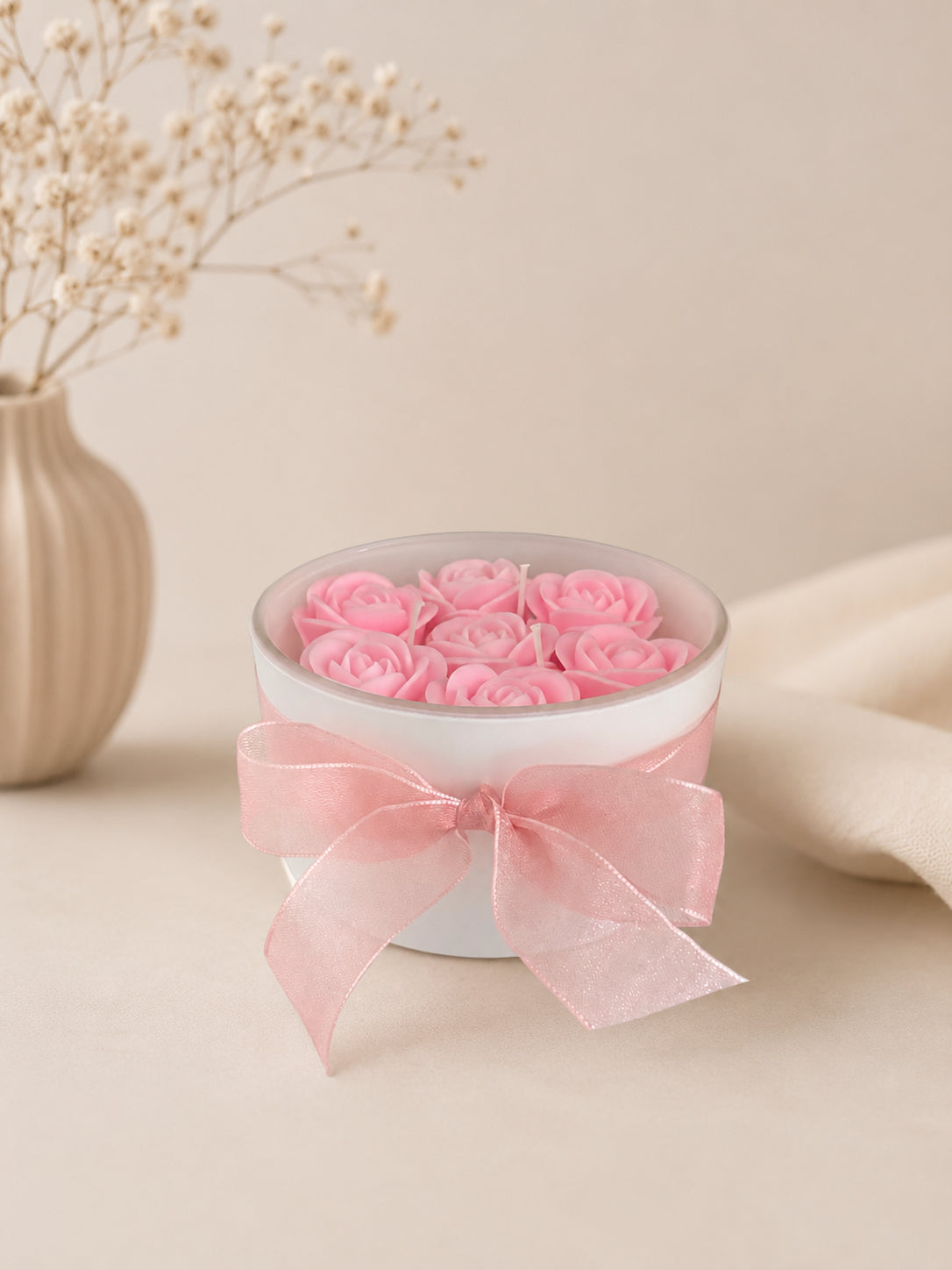 Grote pot met Rozen ( Geurkaars)