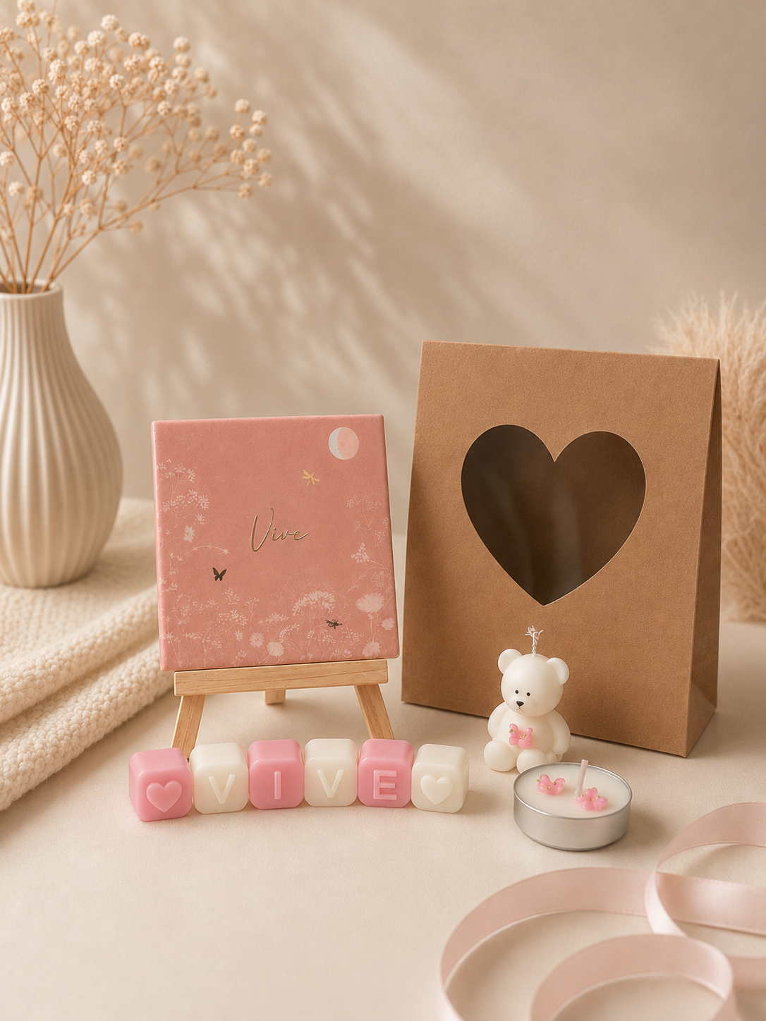 Waxmelts met naam met bijpassend tegeltje