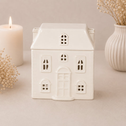 Witte keramische waxbrander Huis