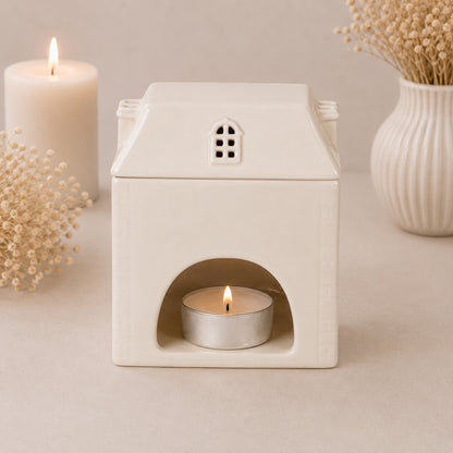 Witte keramische waxbrander Huis